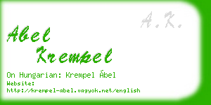 abel krempel business card